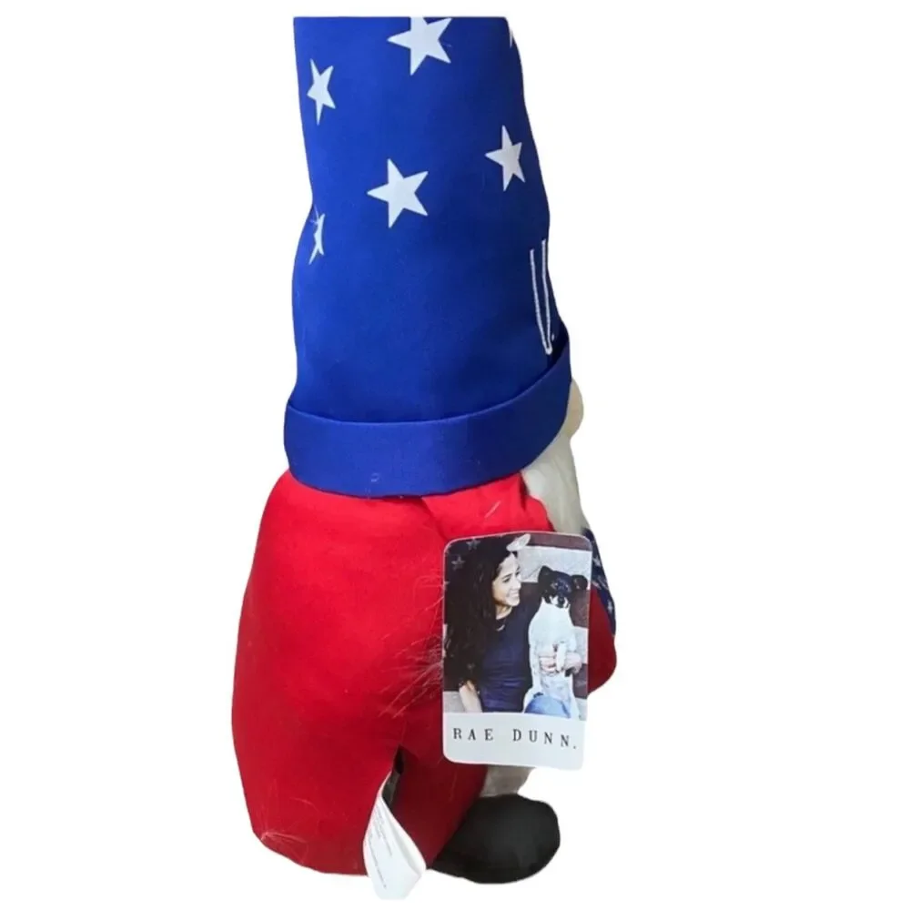 Rae Dunn USA Shelf Sitter Patriotic Gnome Plush‎ 4th of July Americana Decor NWT